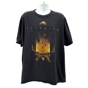 Illenium Mens 2XL T-Shirt 2023 Tour Black Graphic Double Sided Crewneck